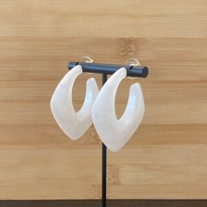 Elegant White Hoop Earrings